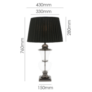 Tall clear glass table lamp for luxury living room decor