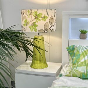 LLT Midori Ariana Table Lamp with green ribbed glass base