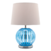 LLT Nadia Blue Table Lamp with white tapered shade