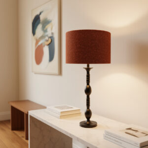 LLT Rafter Orange Table Lamp with black powder coated base