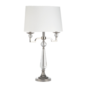 LLT Rebecca Deluxe White Table Lamp with crystal and chrome base
