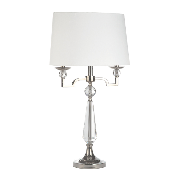 LLT Rebecca Deluxe White Table Lamp with crystal and chrome base