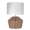 Natural textured table lamp with white shade
