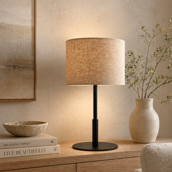 LLT Shannon linen taupe table lamp