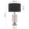 Elegant smoked glass urn table lamp for luxury interiors