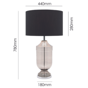Elegant smoked glass urn table lamp for luxury interiors