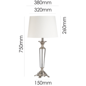 750mm tall luxury crystal table lamp for bedside or console