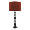 Industrial style matte black table lamp with orange shade