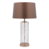 Gold plated table lamp with textured glass base