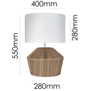 Modern table lamp with natural fibre detailing