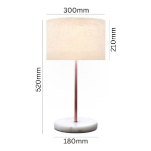 LLT Mac rose gold taupe table lamp