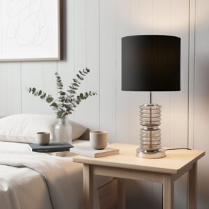 LLT Mercury Table Lamp with smoked glass and chrome base
