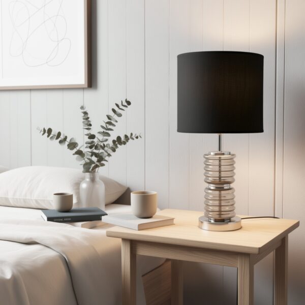 LLT Mercury Table Lamp with smoked glass and chrome base