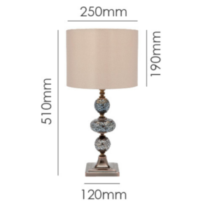 Bronze mosaic lamp providing warm ambient lighting