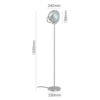 LLF Beama floor lamp featuring slim nickel stem and adjustable opal glass shade