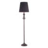 LLF Kingston Floor Lamp with graphite and greystone ornate base and grey lined tapered shade