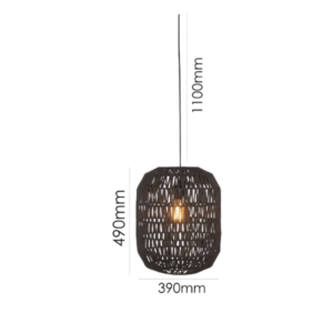 LLP Kona Pendant Light styled over dining table in dark contemporary interior with warm ambient lighting