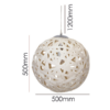 LLP Press 500 Pendant Light with white painted interlaced paper globe shade on clear cord suspension against white background