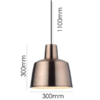 LLP Tikka Almond pendant light close up of matching ceiling rose and black cord suspension entry point detail