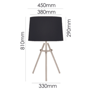 LLT Tripoli nickel black table lamp