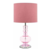 LLT Tulip Pink Table Lamp with pink glass base and drum shade