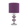 LLT Violet Table Lamp with chrome base and violet fabric shade