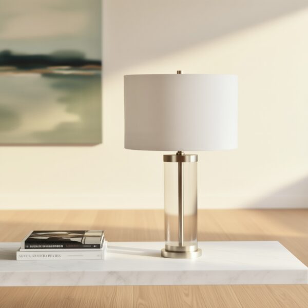 LLT Empire white glass table lamp
