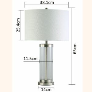 Modern table lamp with off-white drum shade