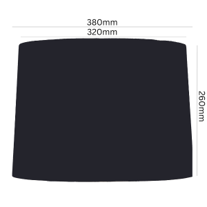 Bord Black Faux Silk Tapered Lamp Shade styled on a console lamp with neutral decor