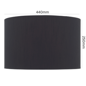 Bord Black Linen Drum Lamp Shade 44cm styled on a console lamp with neutral furnishings