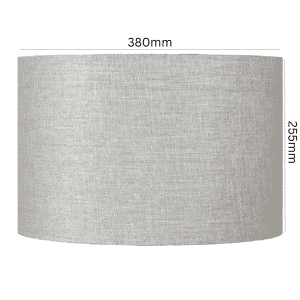 Linen Ash Grey Drum Lamp Shade 38cm against a white background