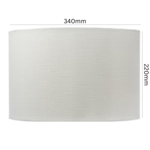 Linen Off-White Drum Lamp Shade 34cm styled on a bedside lamp with neutral bedroom decor