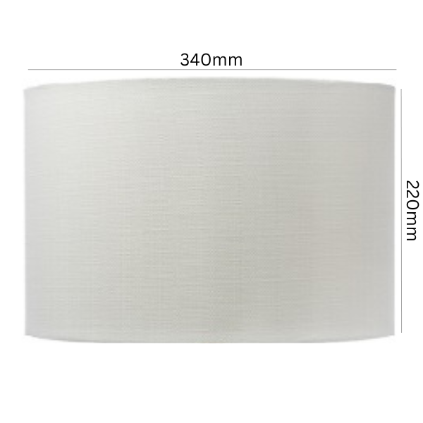 Linen Off-White Drum Lamp Shade 34cm styled on a bedside lamp with neutral bedroom decor