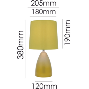 Contemporary ceramic green lamp with chrome details