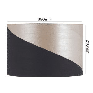 Kendall Black and Silver Drum Lamp Shade styled on a table lamp on a console