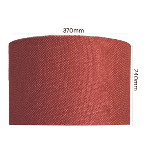 Mytye Orange Woven Drum Lamp Shade styled on a table lamp with timber and neutral living room decor