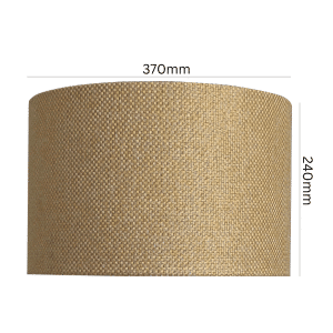 Mytye Yellow Woven Drum Lamp Shade styled on a table lamp with neutral living room decor