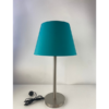 Cyan faux silk shade modern table lamp