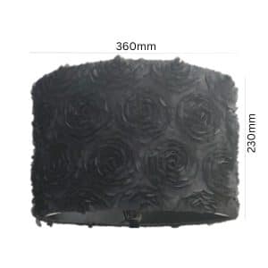 Demi Black 3D Floral Oval Lamp Shade 36cm against a white background