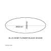 Demi Black 3D Floral Oval Lamp Shade dimensions showing 360mm width and 200mm height