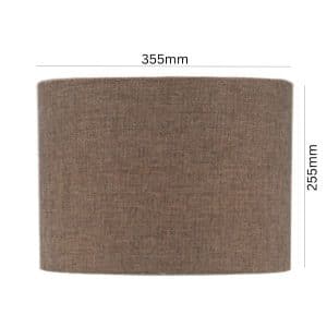 Close-up of the bronze linen fabric texture on the Macy oval lamp shade