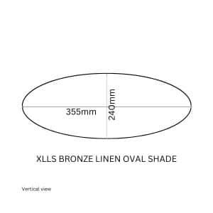 Top view of the Macy Bronze Linen Lamp Shade showing its oval shape