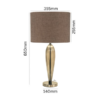 Brown linen shade table lamp with glass base