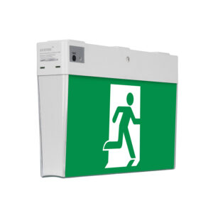 Surface mounted LED emergency exit light with running man sign and 24m viewing distance