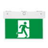 Surface mounted slimline LED exit light with running man sign and 24m viewing distance