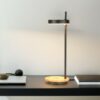 Modern LED desk lamp with faux timber base