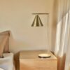 gold table lamp with wireless charging and USB port