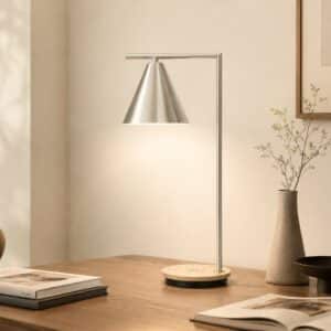 LLT LaCasa Silver Wireless Charging Table Lamp with USB port