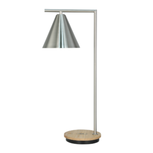 LLT LaCasa Silver Wireless Charging Table Lamp with USB port