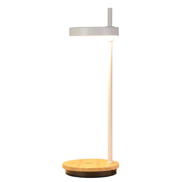 LLT NANO White Wireless Charging Lamp on desk